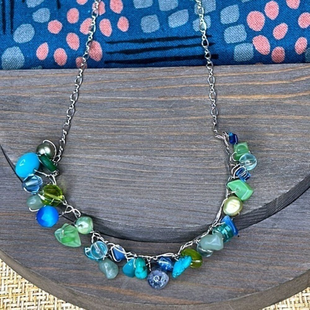 ABRA wrapped bead necklace.